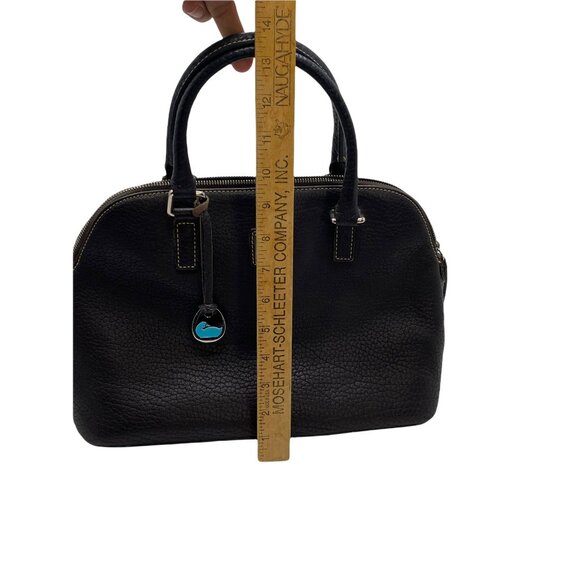 Vintage Dooney & Bourke Embossed Pebbled Leather Satchel Large Black With Should - Picture 6 of 11